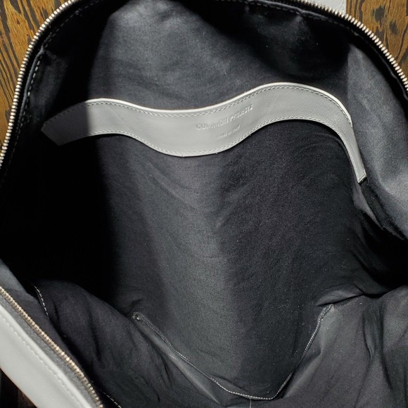 Common Projects Leather Helmet Bag Unisex Grey Crossbody Strap Fabric Lined RARE - Picture 12 of 15